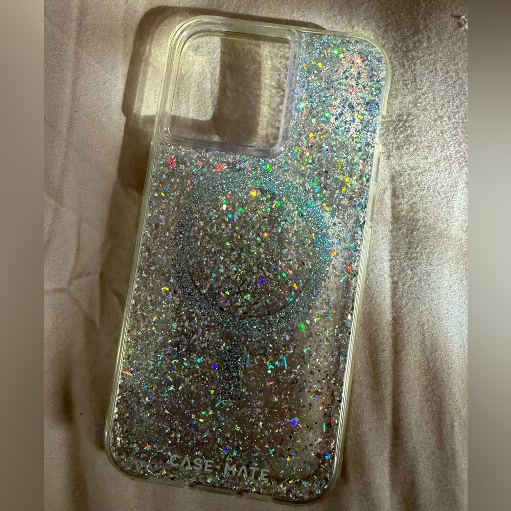 Case-Mate Sparkling Glitter Phone Case - Silver iPhone 15 Pro Max